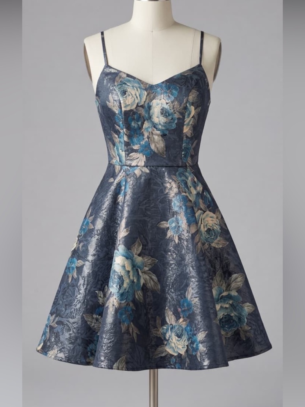 City Studio Navy Floral Fit-and-Flare Mini Dress